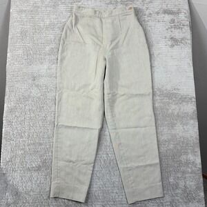 Vestimenta Italy High Waisted Wool Trousers Beige Tapered Leg Pants Womens 27